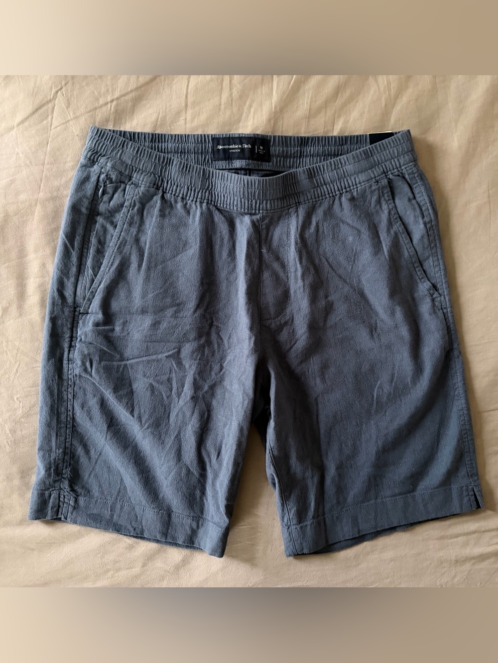 Abercrombie & Fitch Men's Slate Navy Athletic Shorts